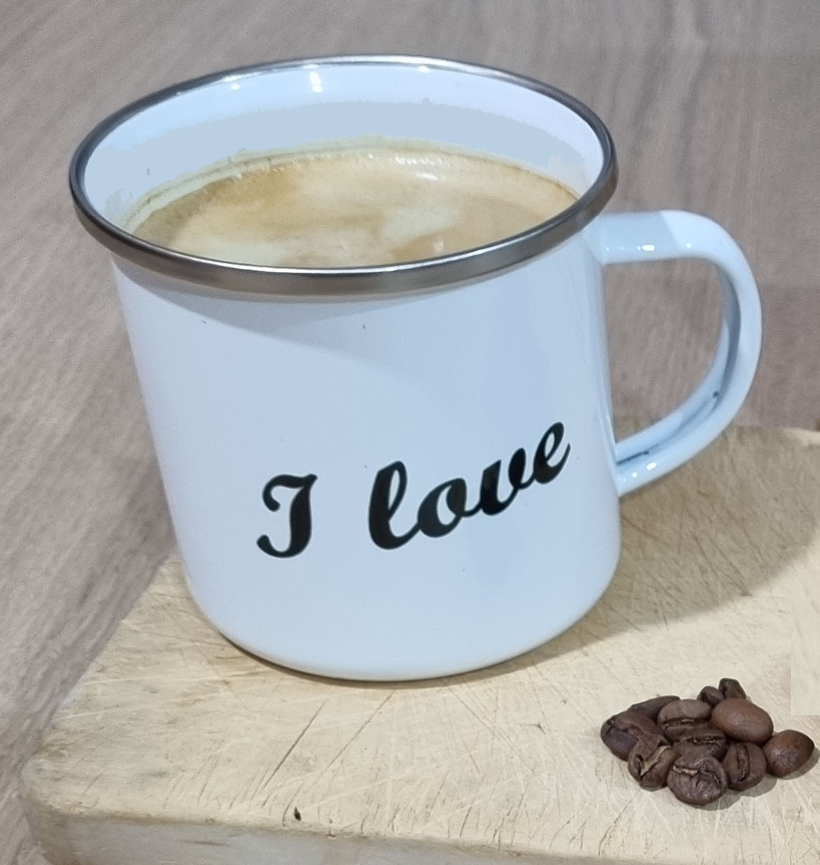 I Love DrDazz Coffee Enamel Mug